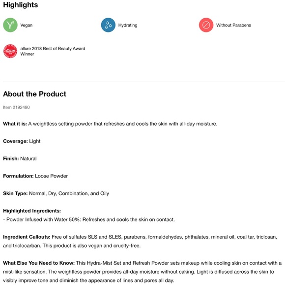 BECCA Hydra-Mist Set & Refresh Powder - Picture 16 of 16